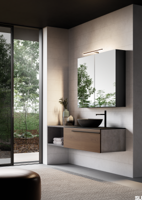 Bathroom lamp above the mirror LED wall lamp Jot D-M 305 mm Black
