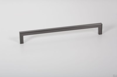 Elongated furniture handle U 0056 128 Metal Gray Brushed