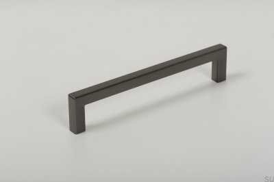 Elongated furniture handle U 0056 128 Metal Gray Brushed