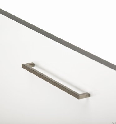 Elongated furniture handle U 0056 320 Metal Gray Brushed