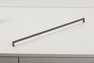 Elongated furniture handle U 0056 492 Metal Gray Brushed