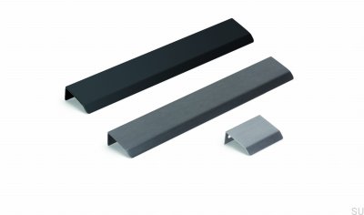 Curve 32 Aluminum Gray Brushed edge furniture handle