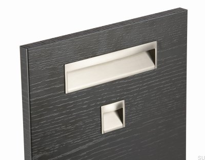 Recessed furniture handle Wave 160 Brushed Nickel