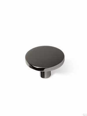 Furniture knob Como Big Black Polished Nickel