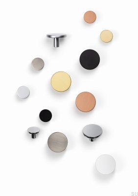 Furniture knob Como Big Black Polished Nickel