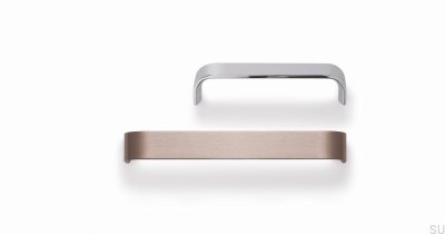 Elongated furniture handle Sense 128 Polished chrome