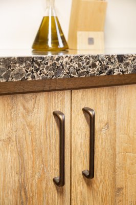 Elongated furniture handle Redo 192 Antique Bronze