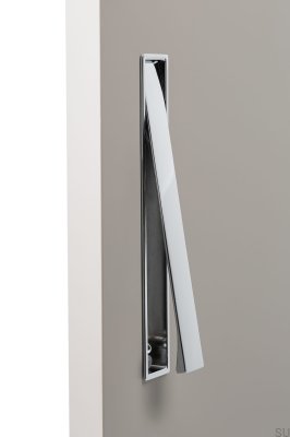 Recessed furniture handle Clos 128 Polished chrome