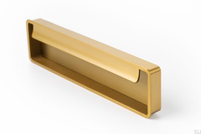 Fold recessed furniture handle, brushed gold, cava