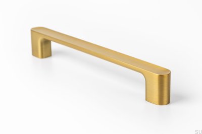 Oblong furniture handle Luv 192 Brushed Gold Cava