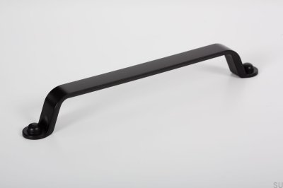 Elongated furniture handle Button 160 Metal Black Matt
