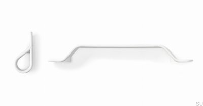 Elongated furniture handle Belt 160 Metal White Matt