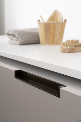 Recessed furniture handle Hexxa 350 Aluminum Brown
