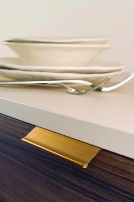 Edge furniture handle Wing 256 Aluminum Gold Brushed Cava