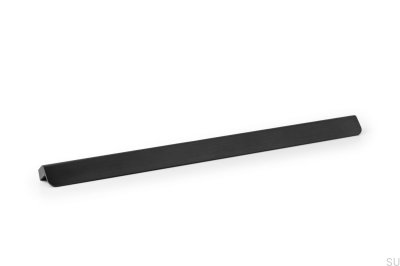Elongated furniture handle Flapp 256 Aluminum Black Brushed