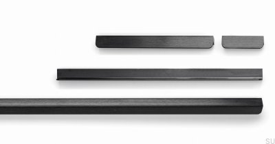 Elongated furniture handle Flapp 256 Aluminum Black Brushed