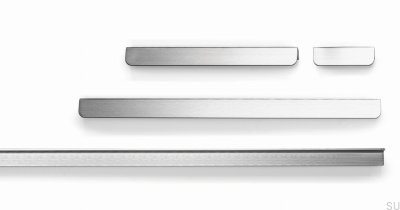 Elongated furniture handle Flapp 1056 Aluminum Silver Brushed