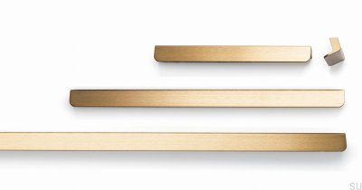Oblong furniture handle Flapp 1056 Aluminum Gold Brushed Cava