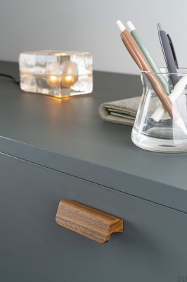 Elongated furniture handle Flapp 32 Wooden Walnut