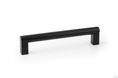 Eto 160 Wooden Black with Black Aluminum Elongated Furniture Handle
