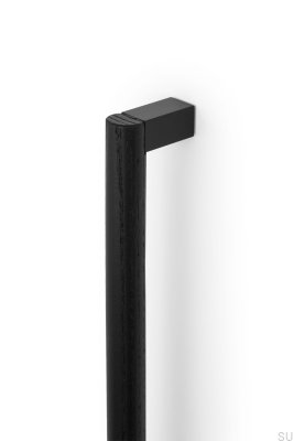 Eto 160 Wooden Black with Black Aluminum Elongated Furniture Handle