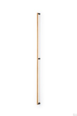 Eto 992 Wooden Oak and Gray Aluminum Elongated Furniture Handle