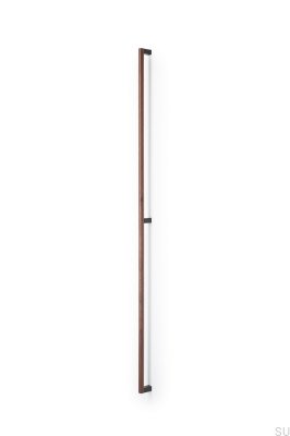 Eto 992 Elongated Furniture Handle Wooden Walnut with Gray Aluminum