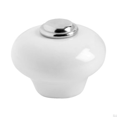 Furniture knob 409 Polished chrome porcelain