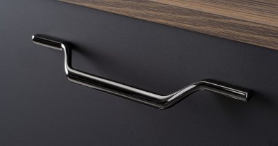 Valley 256 oblong furniture handle Black Nickel Polished