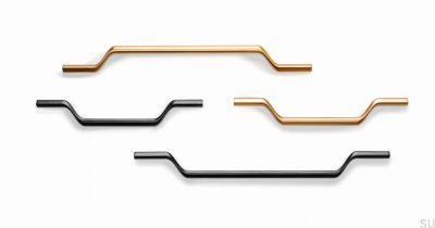 Valley 256 oblong furniture handle, brushed gold and cava