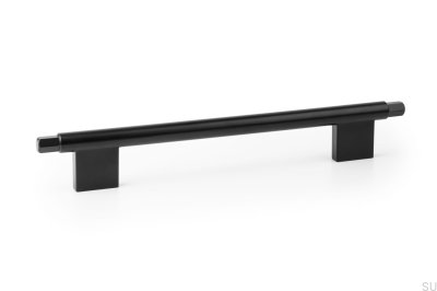 Elongated furniture handle Prisma 192 Metal Black Matt