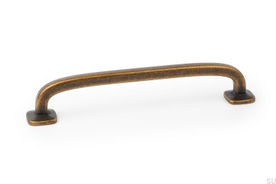 Elongated furniture handle Quart Big 160 Rustic Gold