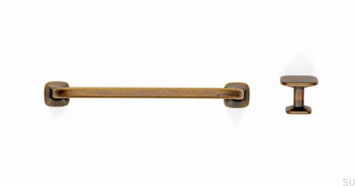 Elongated furniture handle Quart Big 160 Rustic Gold