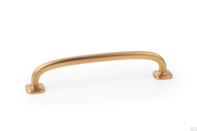 Oblong furniture handle Quart Mini 128 Gold Brushed Cava