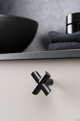 Furniture knob Equis Metal Black Matt