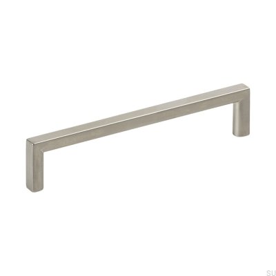 Elongated furniture handle Soft 128 Brushed silver