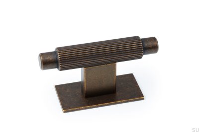 Furniture knob with T-Bar washer Arpa Plate Aluminum Rustic Gold