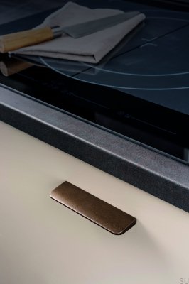 Elongated furniture handle Peak 64 Aluminum Metallic Brown
