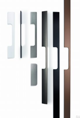 Elongated furniture handle Peak 1120 Aluminum Metallic Brown
