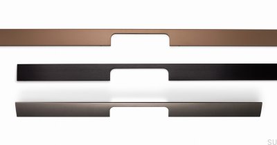 Elongated furniture handle Peak 1760 Aluminum Metallic Brown