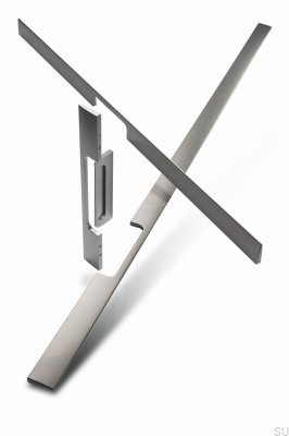 Peak 448 Aluminum Brushed Silver Elongated Furniture Handle