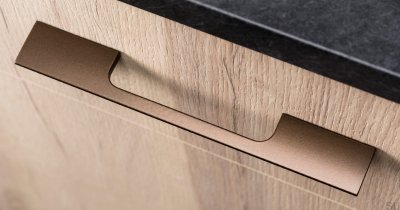 Elongated furniture handle Peak 768 Aluminum Metallic Brown