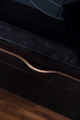 Elongated furniture handle Brave 1120 Aluminum Metallic Brown