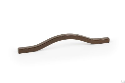 Elongated furniture handle Brave 128 Aluminum Metallic Brown