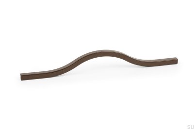 Elongated furniture handle Brave 192 Aluminum Metallic Brown