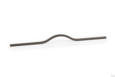 Elongated furniture handle Brave 480 Aluminum Metallic Gray