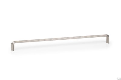Elongated furniture handle Lines 320 Brushed Nickel