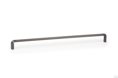 Lines 320 Dark Gray Brushed Elongated Furniture Handle