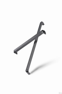 Lines 320 Dark Gray Brushed Elongated Furniture Handle