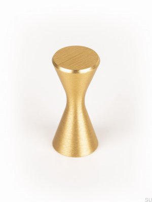 Diabolo Brushed Aluminum Gold Brushed Furniture Knob